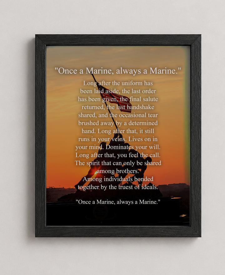Once a Marine, Always a Marine Military Wall Art