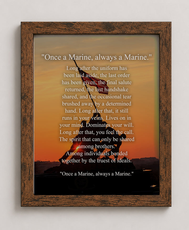 Once a Marine, Always a Marine Military Wall Art