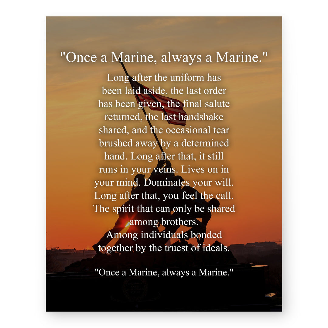 Once a Marine, Always a Marine Military Wall Art