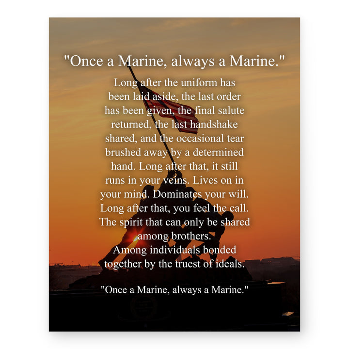 Once a Marine, Always a Marine Military Wall Art