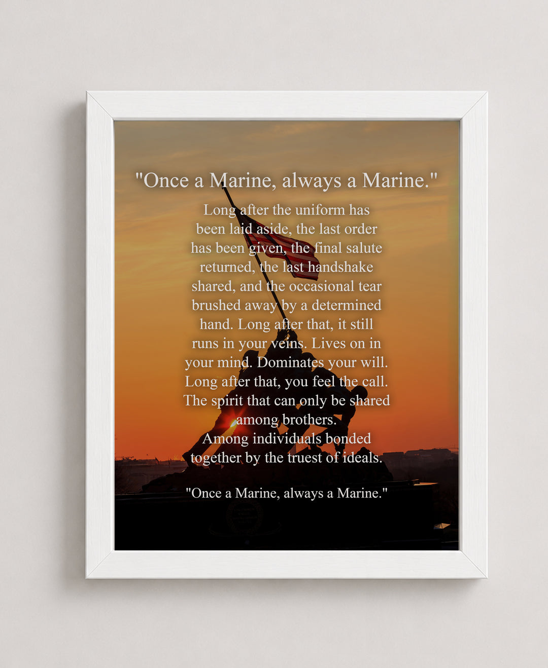 Once a Marine, Always a Marine Military Wall Art