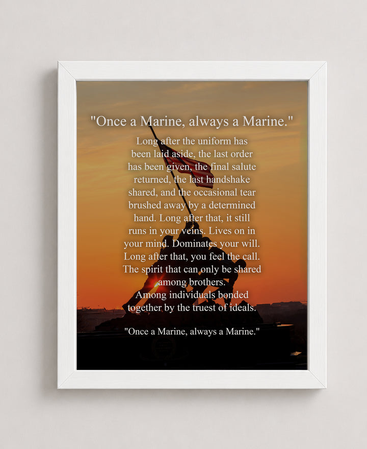 Once a Marine, Always a Marine Military Wall Art