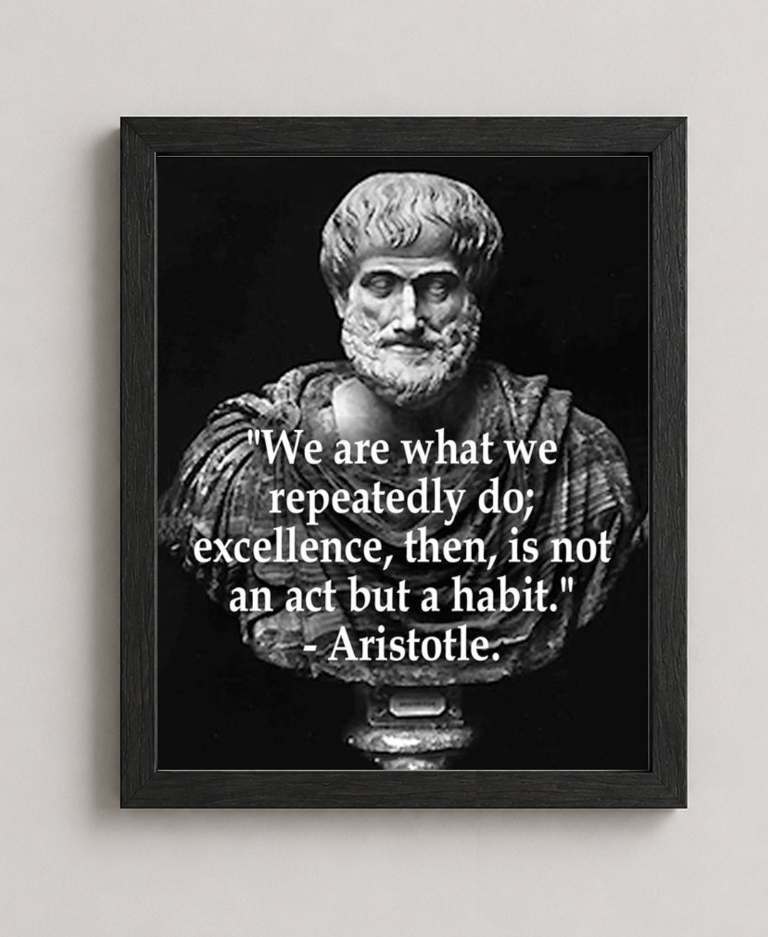 Excellence is a Habit Aristotle Inspirational Wall Art