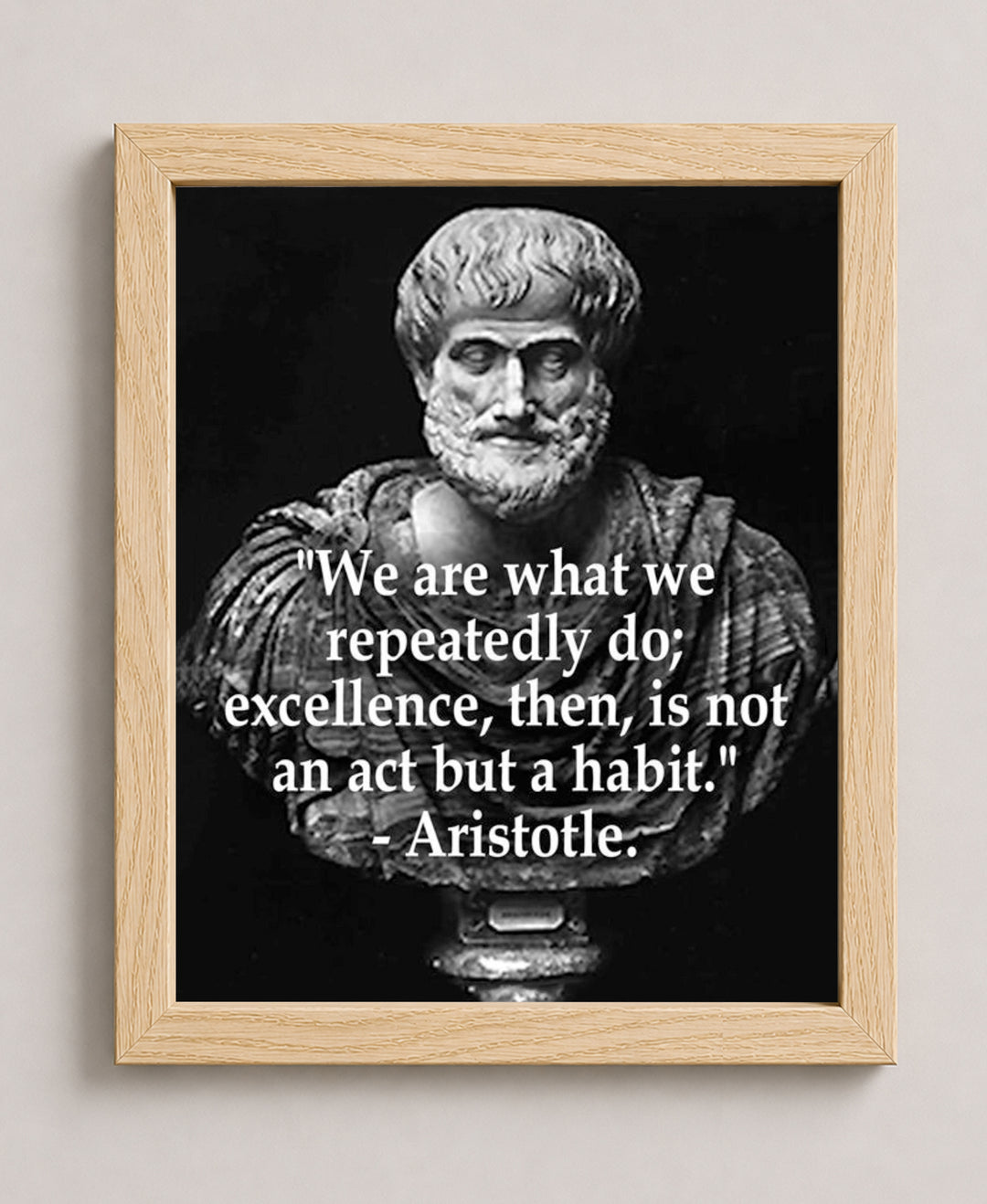 Excellence is a Habit Aristotle Inspirational Wall Art