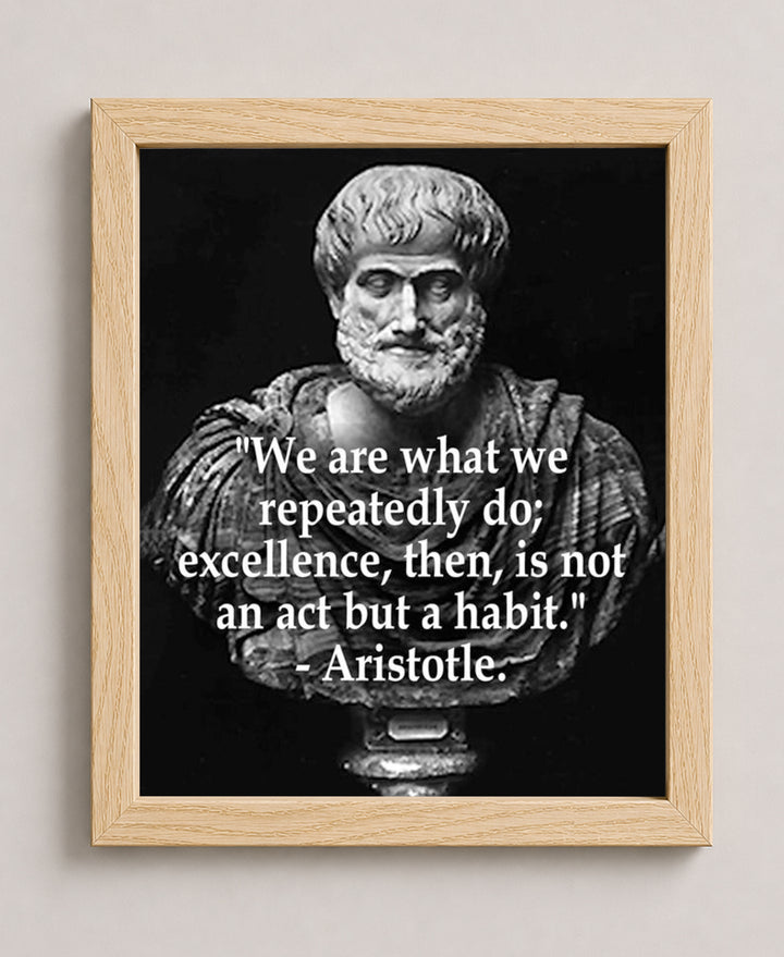 Excellence is a Habit Aristotle Inspirational Wall Art