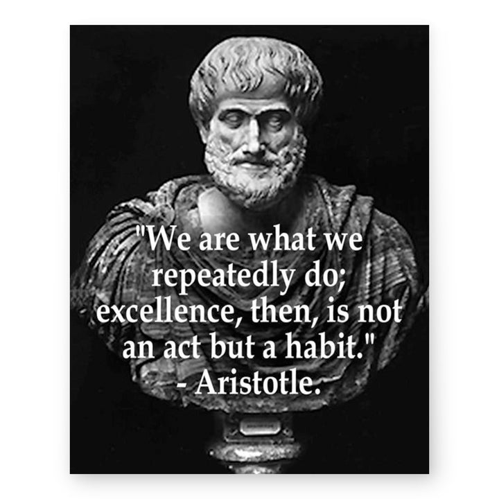 Excellence is a Habit Aristotle Inspirational Wall Art