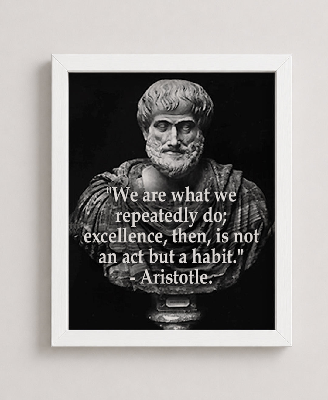 Excellence is a Habit Aristotle Inspirational Wall Art