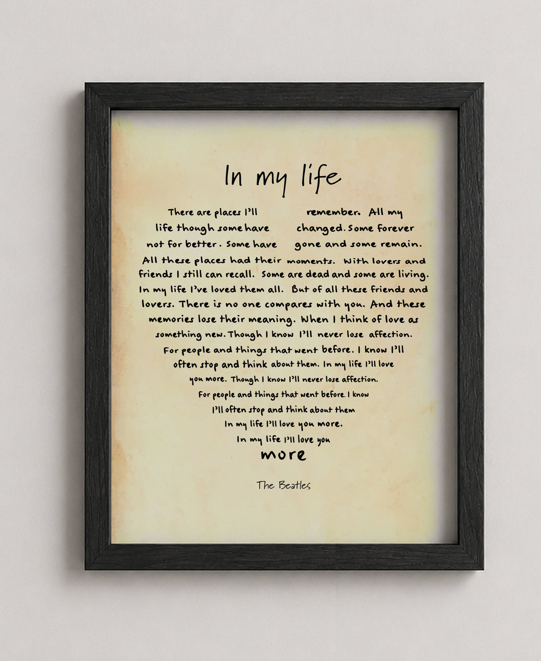 In My Life Music Wall Art