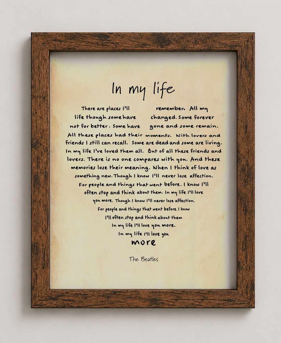 In My Life Music Wall Art