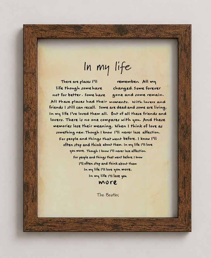 In My Life Music Wall Art