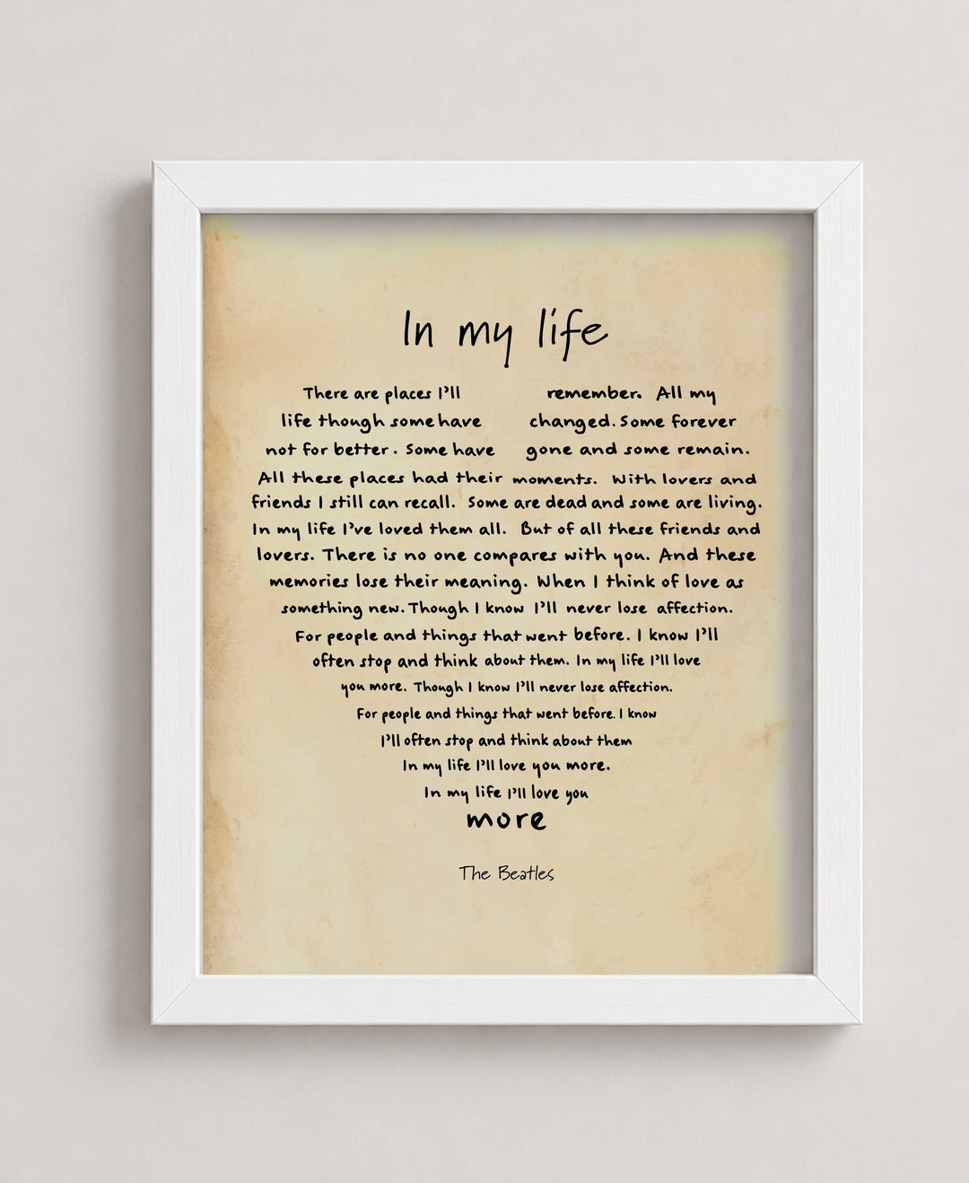 In My Life Music Wall Art