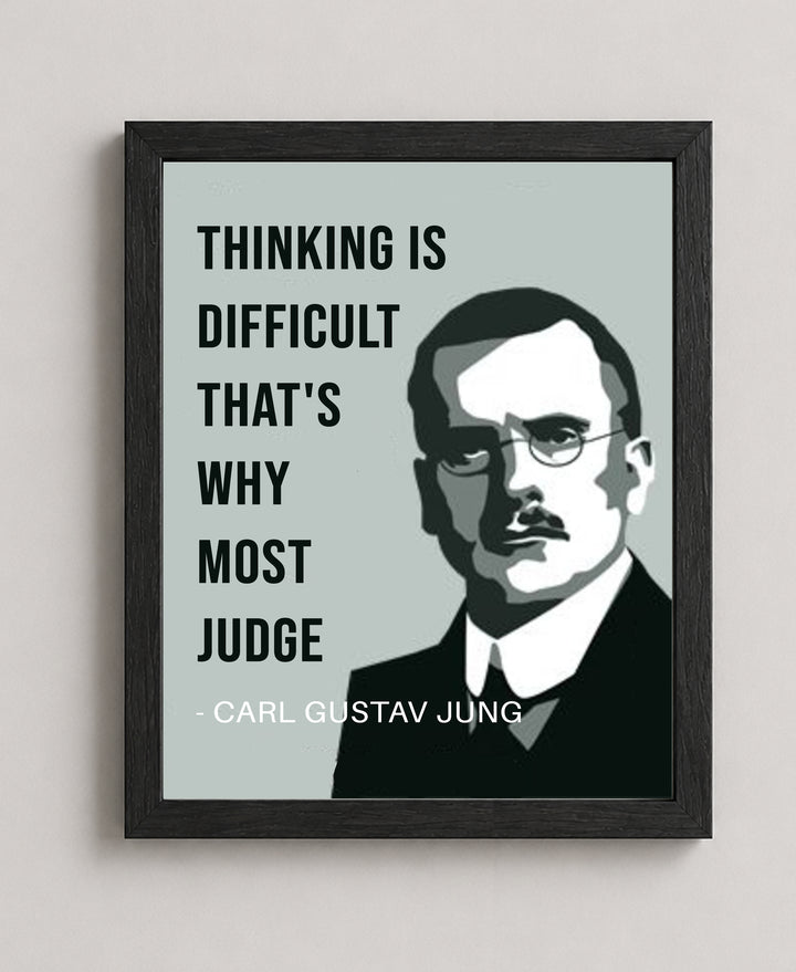 Thinking is Difficult Carl Jung Inspirational Wall Art
