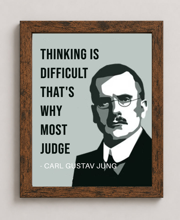 Thinking is Difficult Carl Jung Inspirational Wall Art