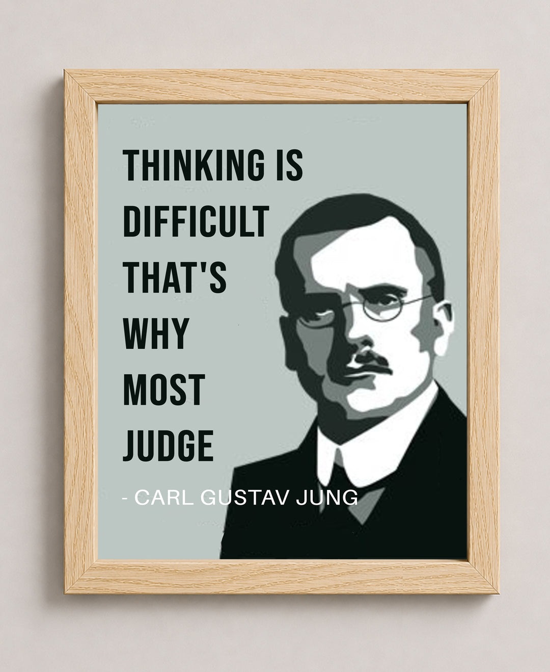 Thinking is Difficult Carl Jung Inspirational Wall Art