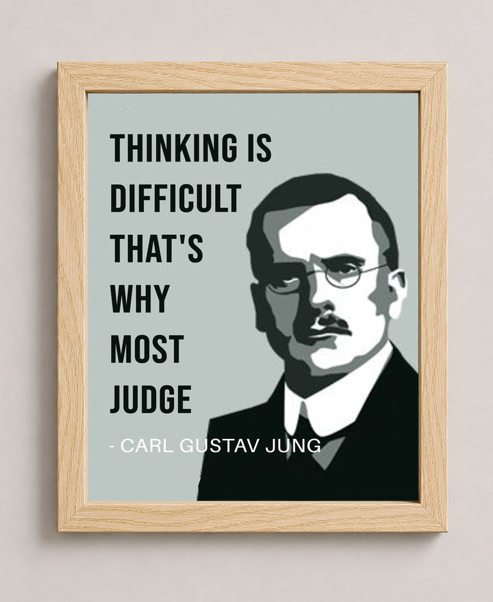 Thinking is Difficult Carl Jung Inspirational Wall Art