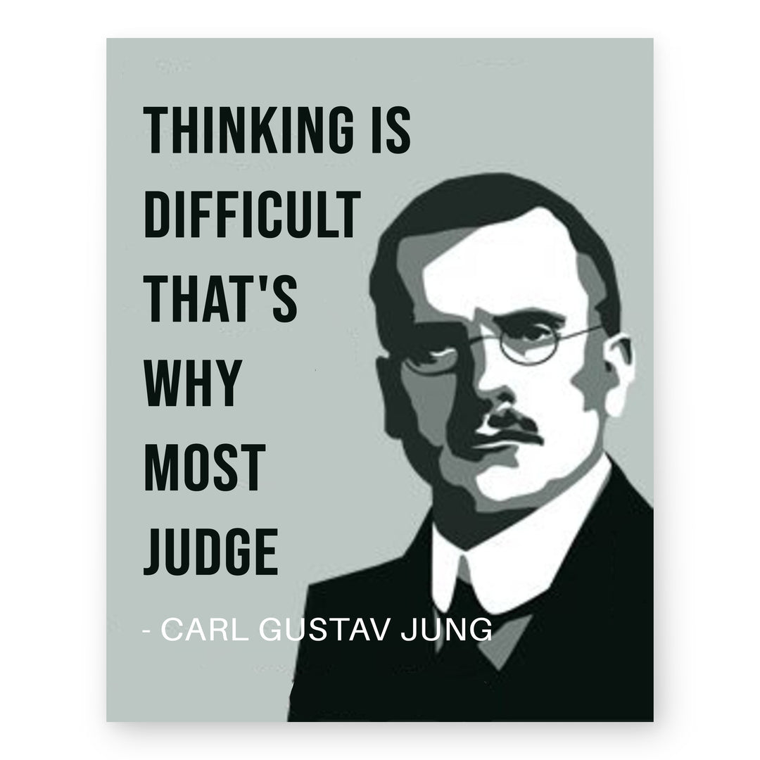 Thinking is Difficult Carl Jung Inspirational Wall Art