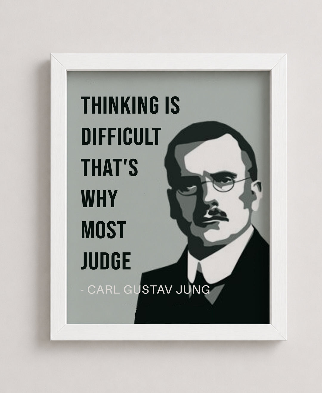 Thinking is Difficult Carl Jung Inspirational Wall Art