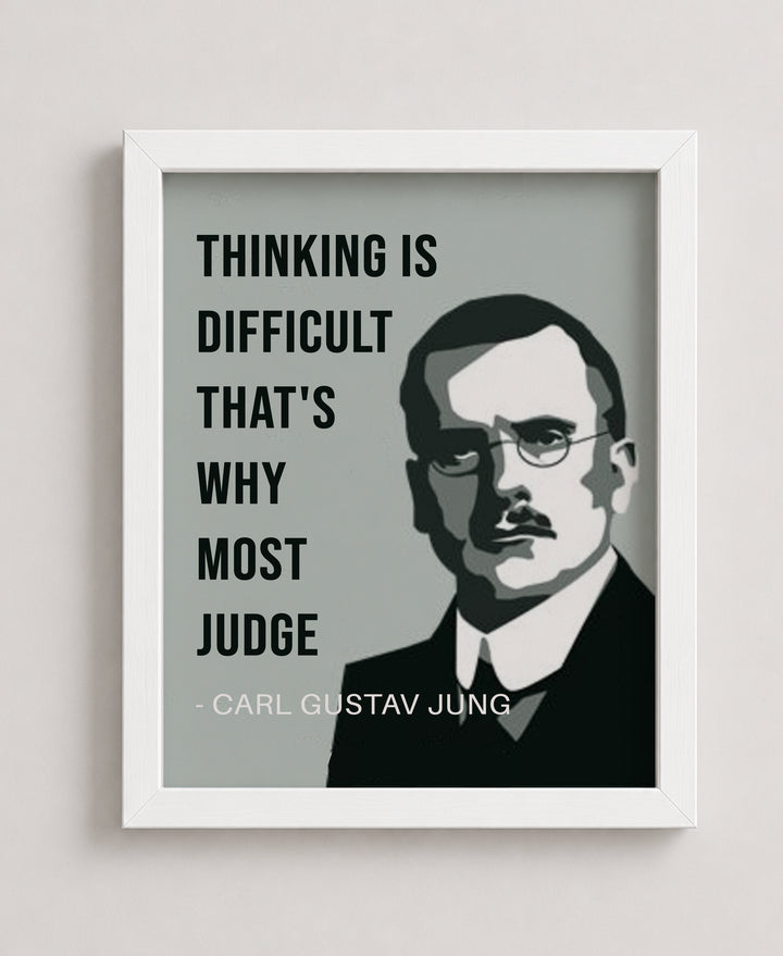 Thinking is Difficult Carl Jung Inspirational Wall Art