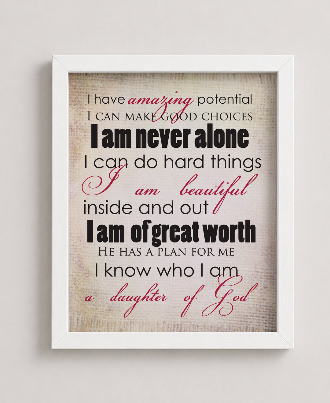 Daughter of God Christian Wall Art
