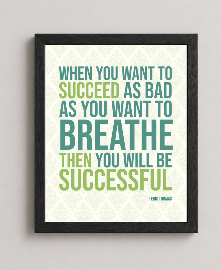 Breathing For Success Inspirational Wall Art
