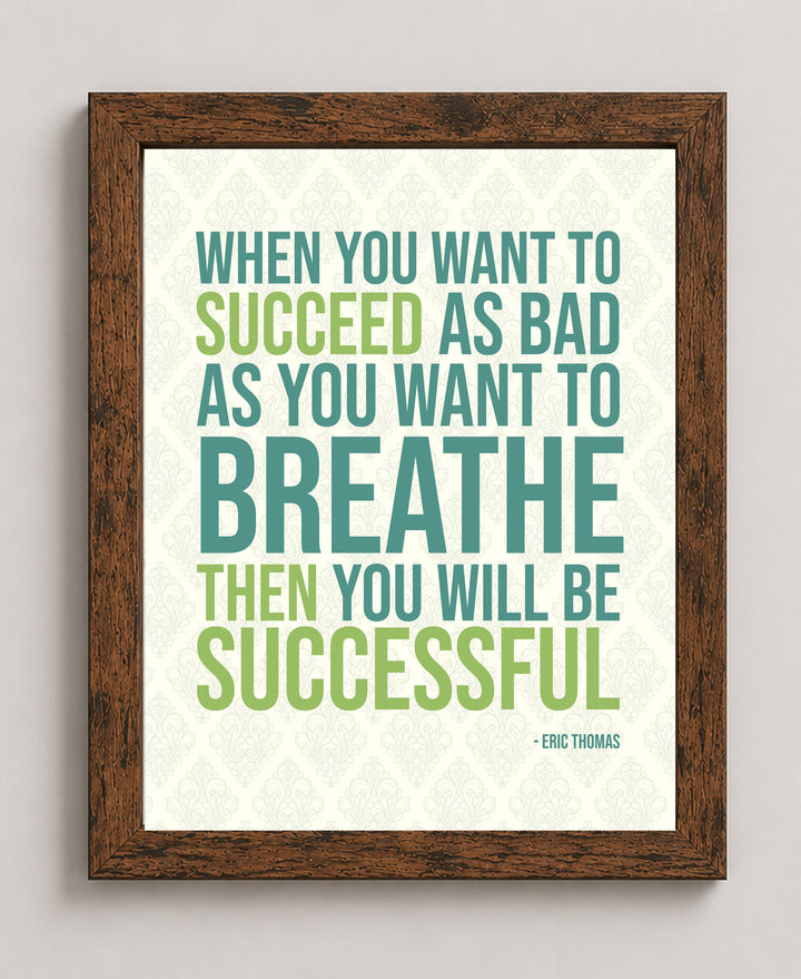 Breathing For Success Inspirational Wall Art