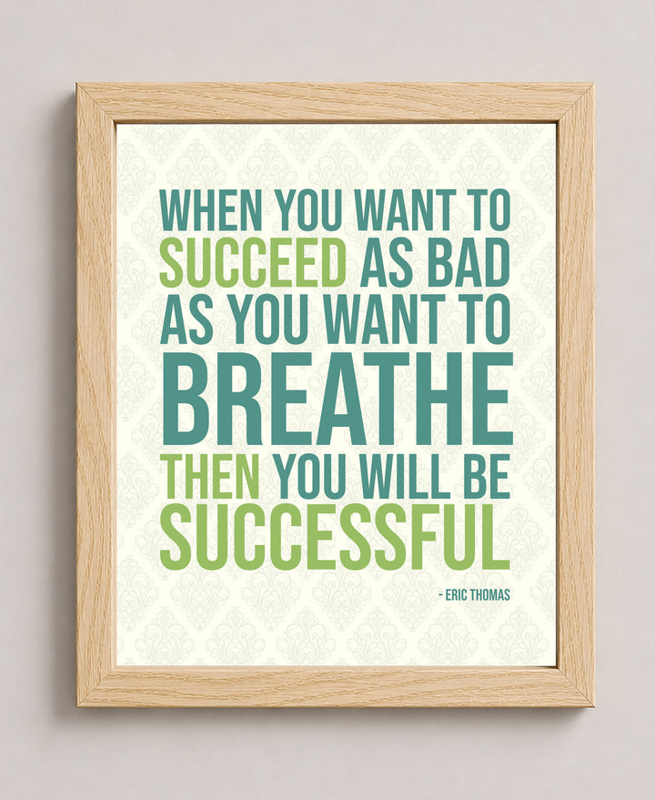 Breathing For Success Inspirational Wall Art