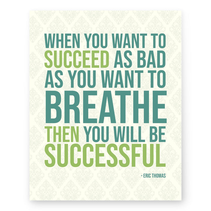 Breathing For Success Inspirational Wall Art