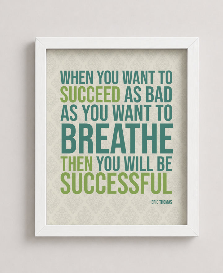 Breathing For Success Inspirational Wall Art