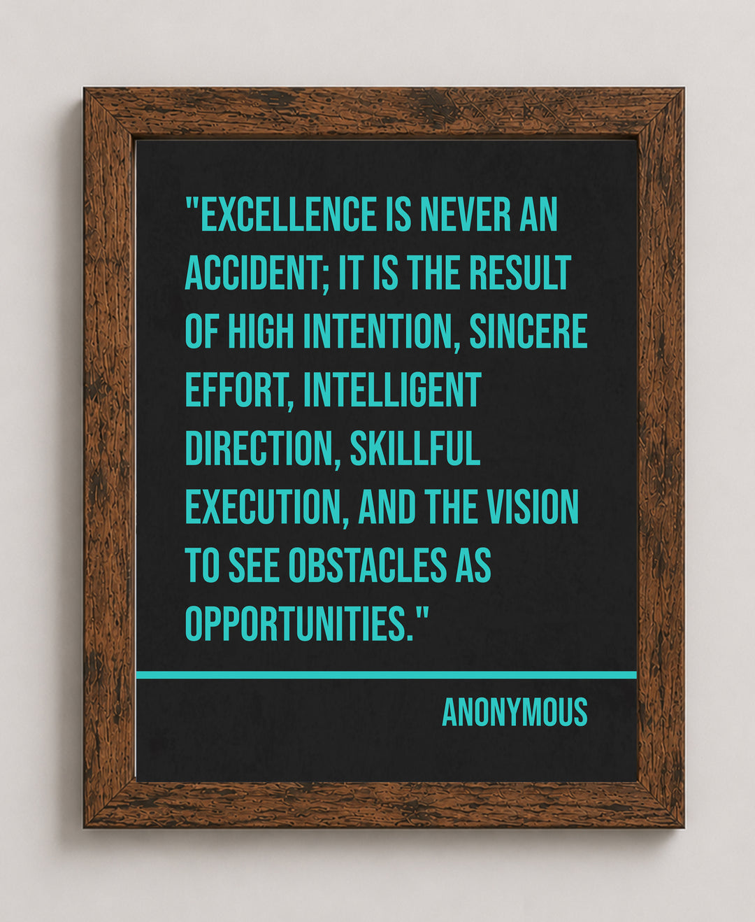 Excellence Is Never an Accident Inspirational Wall Art
