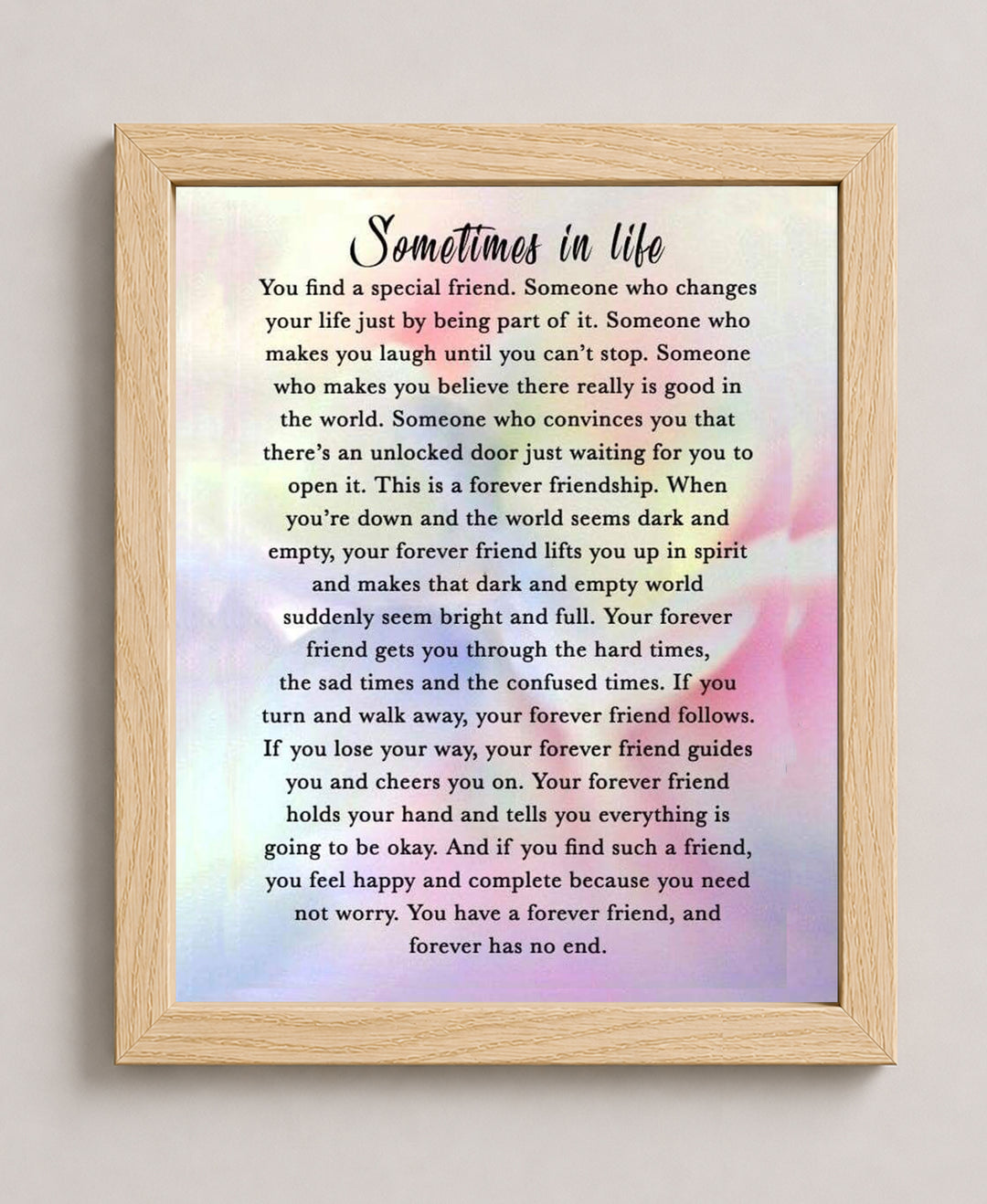 Sometimes in Life Inspirational Wall Art