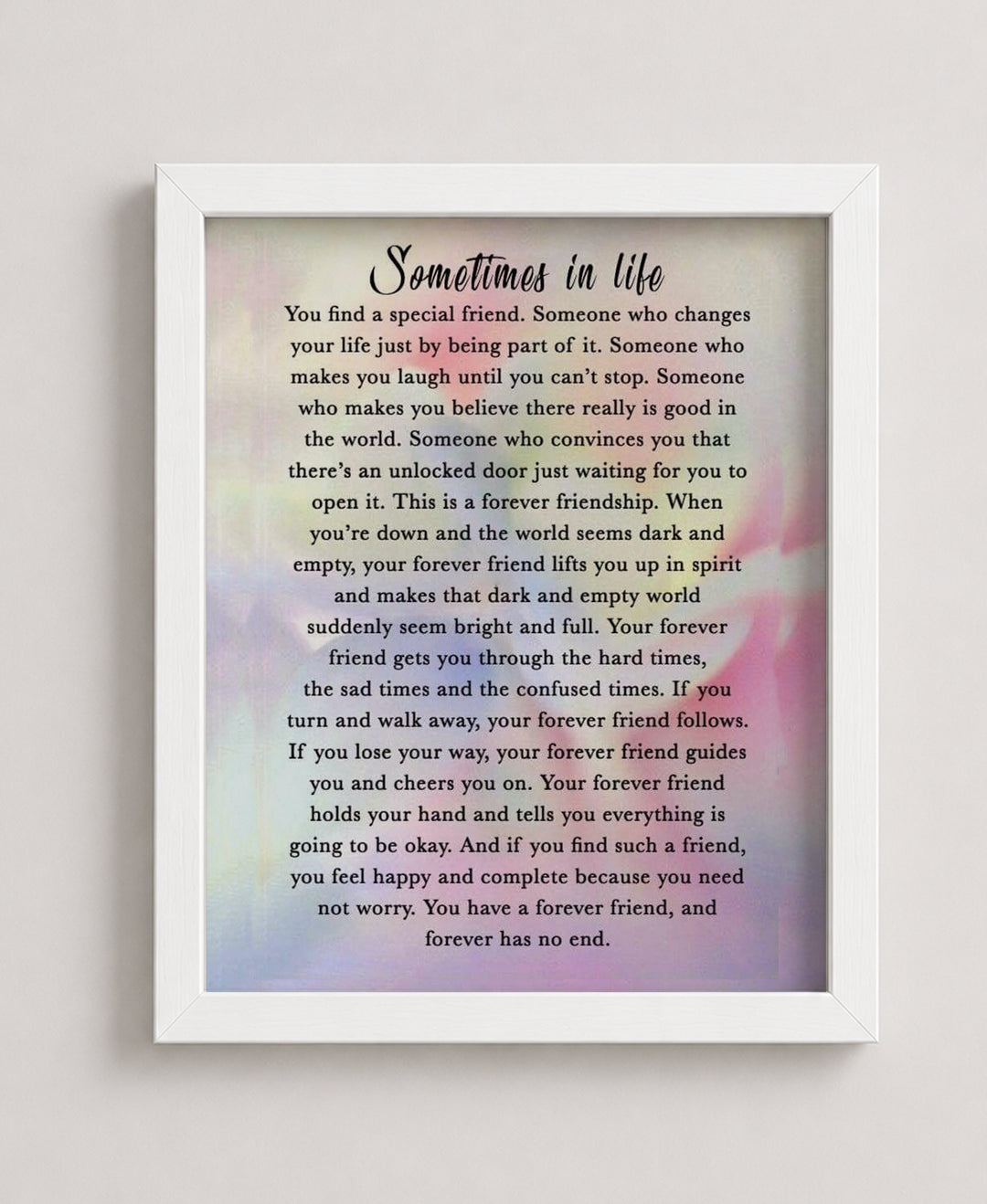 Sometimes in Life Inspirational Wall Art