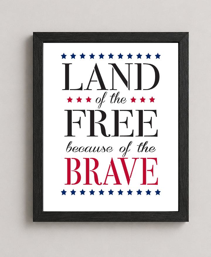Land of the Free Patriotic Wall Art
