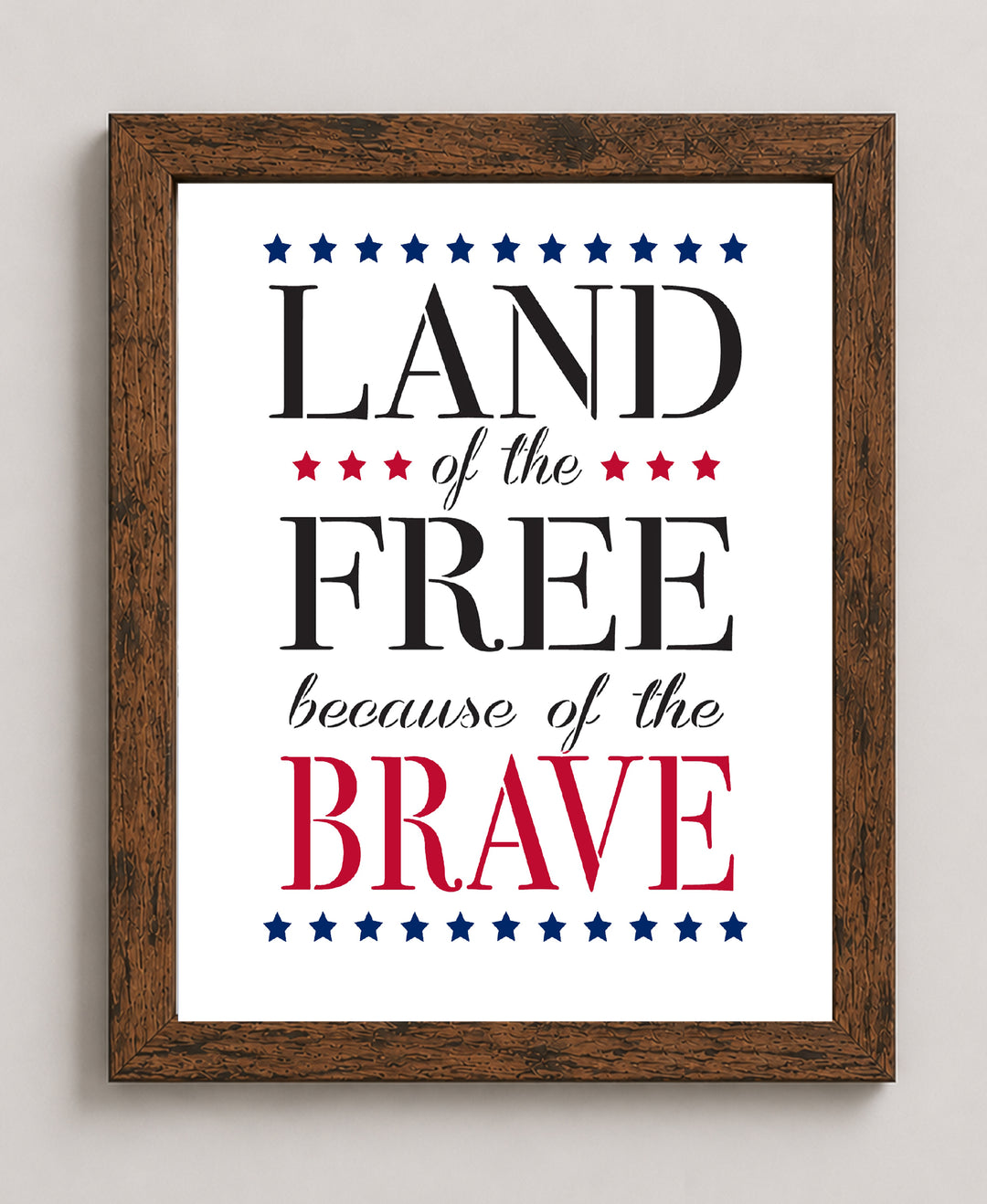 Land of the Free Patriotic Wall Art