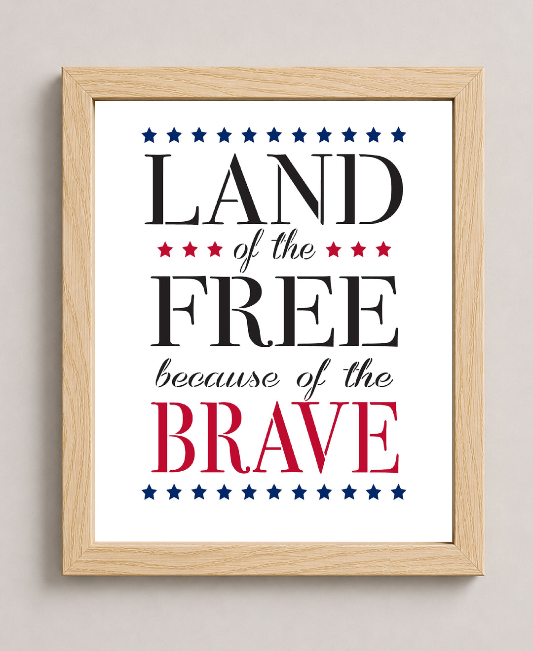 Land of the Free Patriotic Wall Art