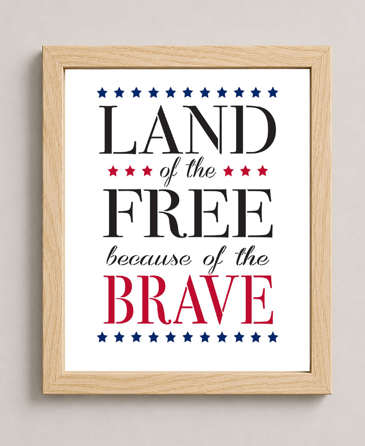Land of the Free Patriotic Wall Art