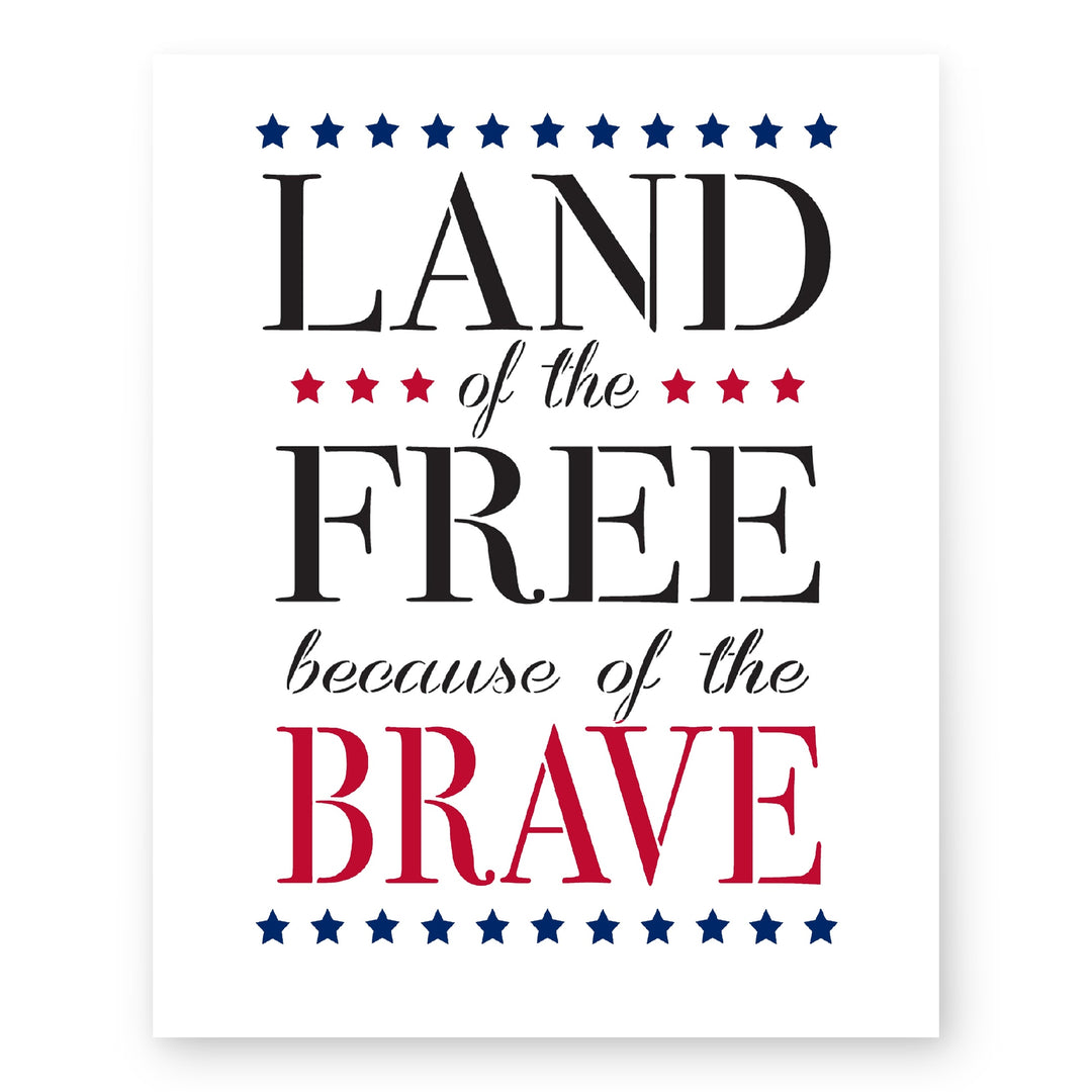 Land of the Free Patriotic Wall Art