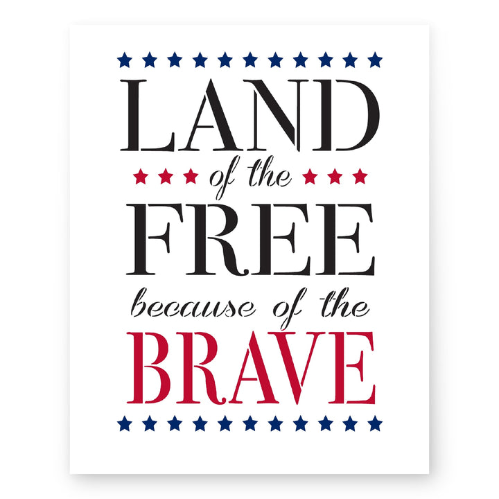 Land of the Free Patriotic Wall Art