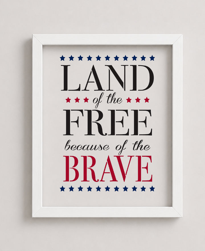 Land of the Free Patriotic Wall Art