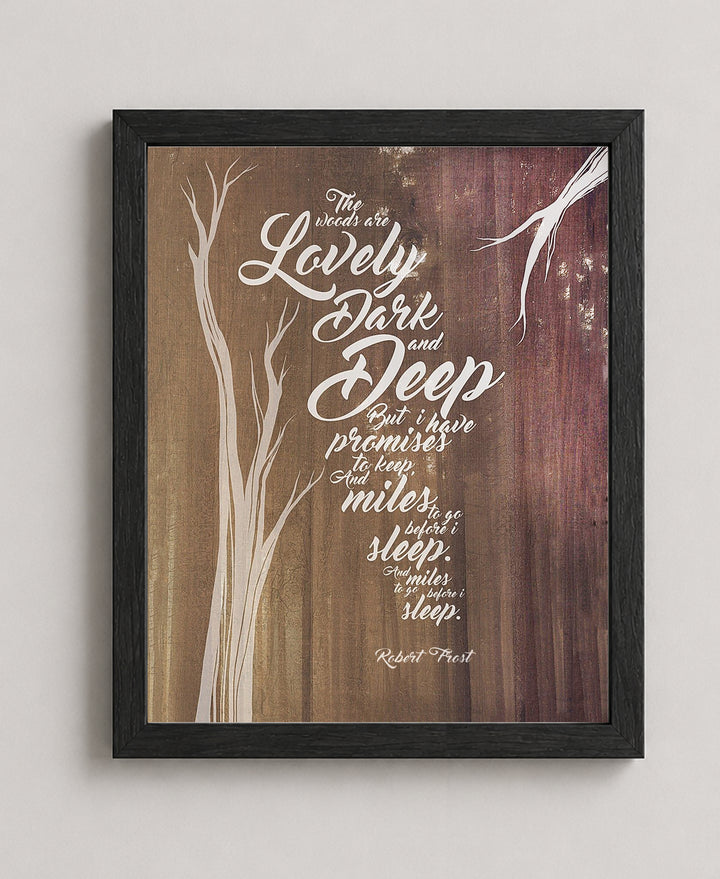 Robert Frost The Woods Are Lovely Family Inspirational Wall Art