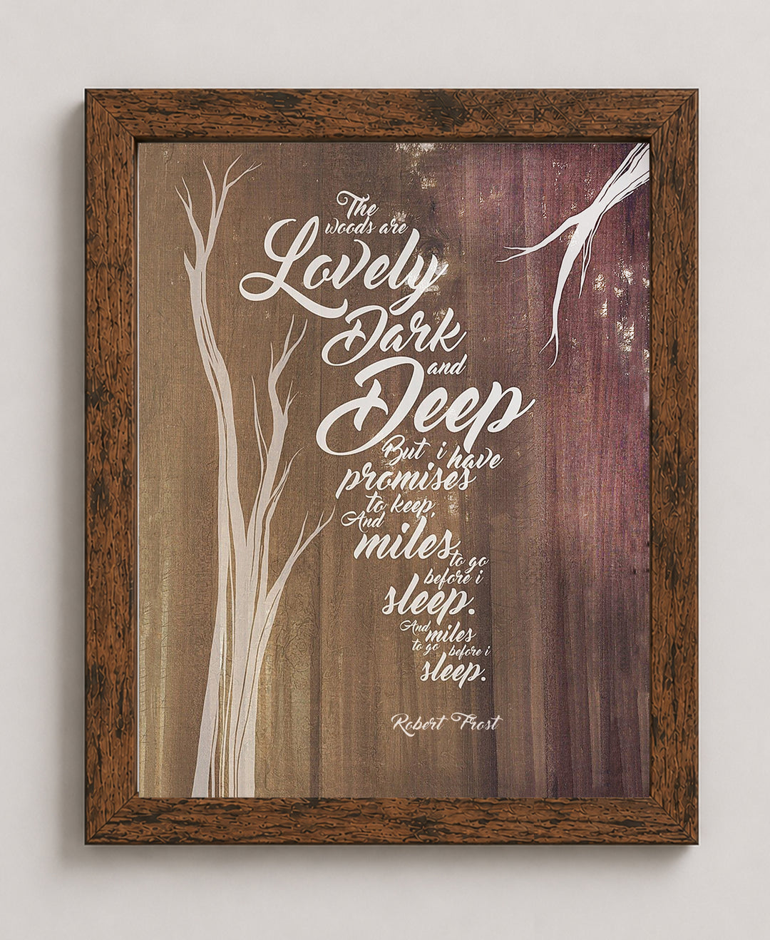 Robert Frost The Woods Are Lovely Family Inspirational Wall Art