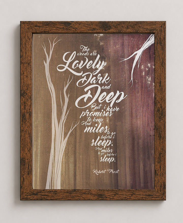 Robert Frost The Woods Are Lovely Family Inspirational Wall Art