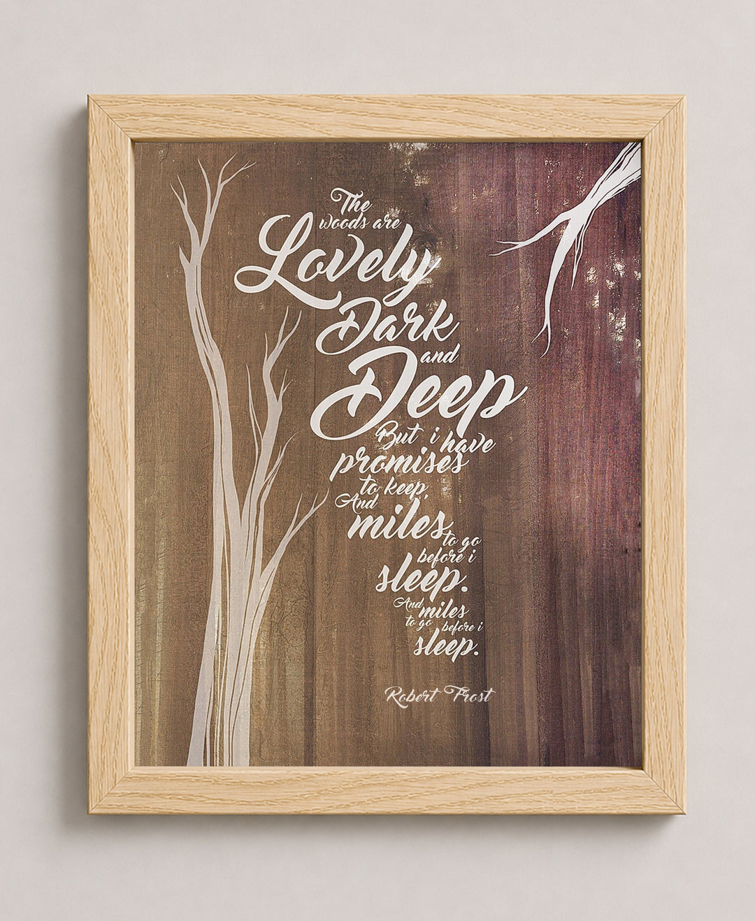 Robert Frost The Woods Are Lovely Family Inspirational Wall Art