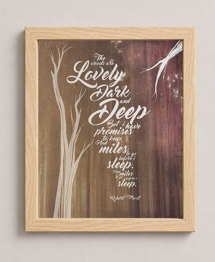 Robert Frost The Woods Are Lovely Family Inspirational Wall Art