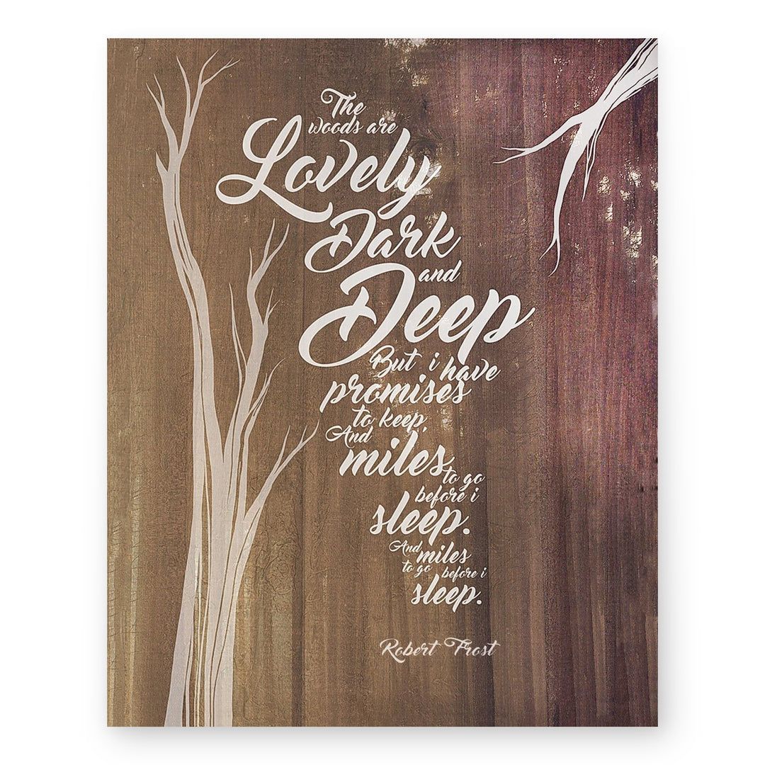 Robert Frost The Woods Are Lovely Family Inspirational Wall Art