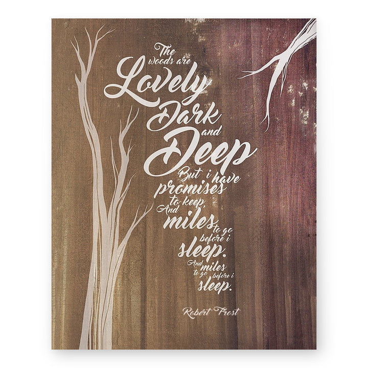Robert Frost The Woods Are Lovely Family Inspirational Wall Art