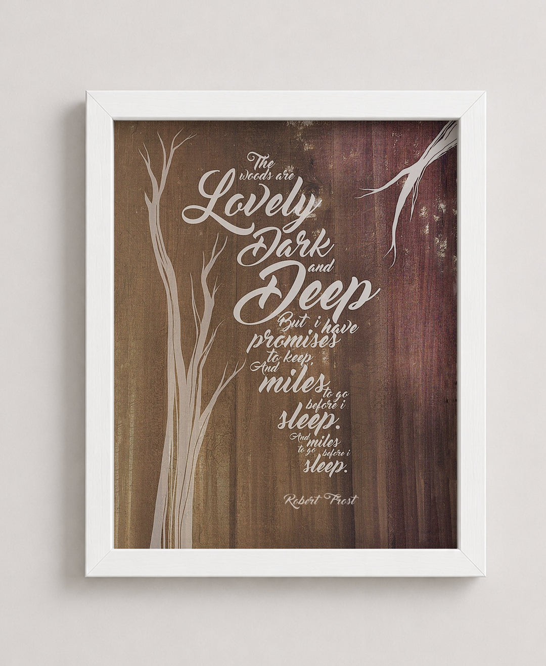 Robert Frost The Woods Are Lovely Family Inspirational Wall Art