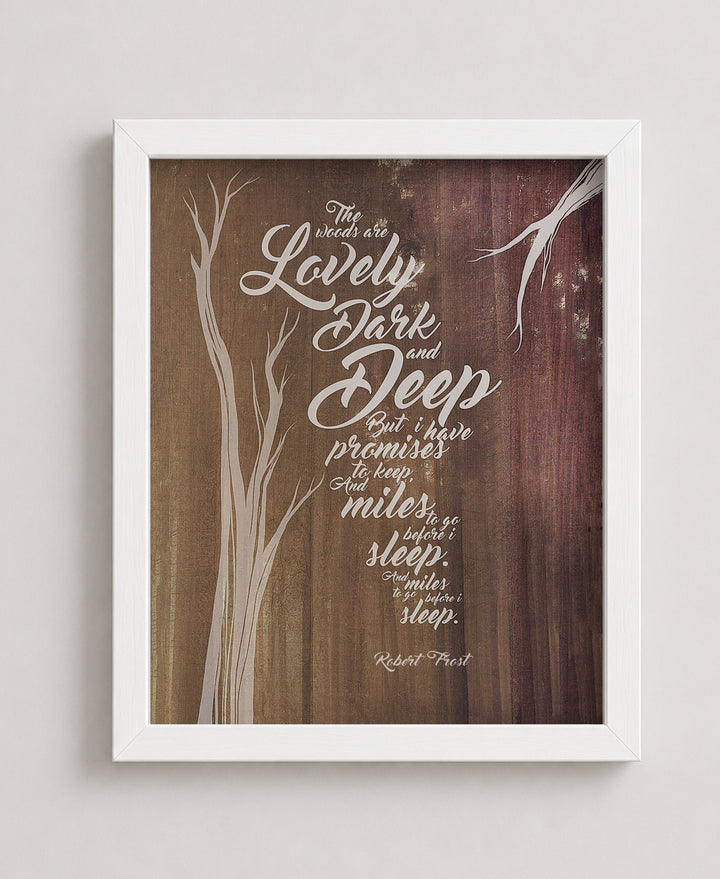 Robert Frost The Woods Are Lovely Family Inspirational Wall Art