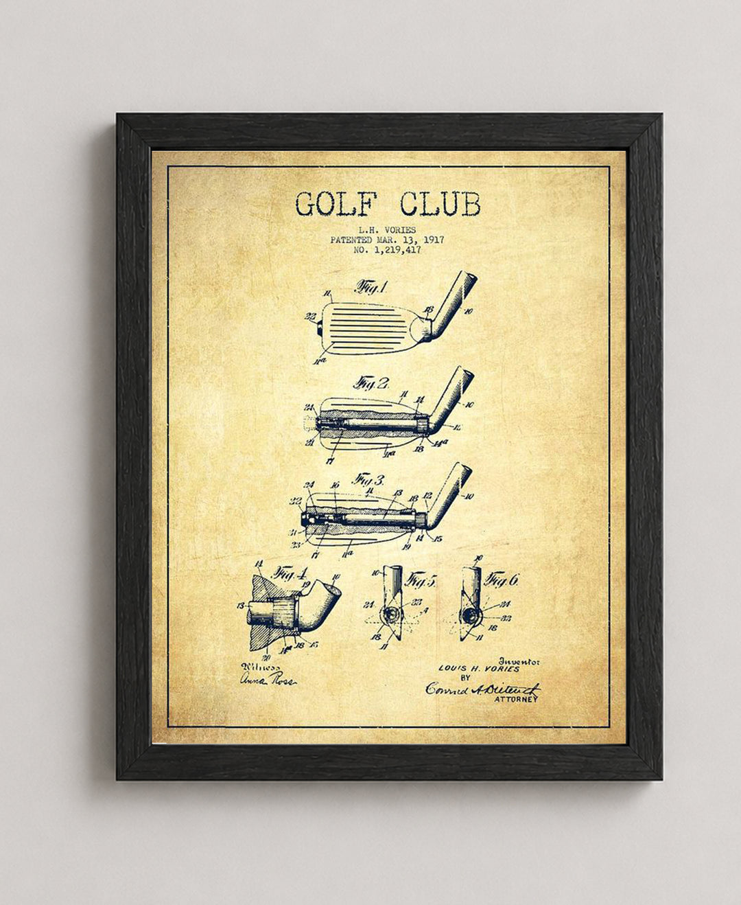Golf Patent Blueprint Wall Art Set of 4 Inspirational Wall Art