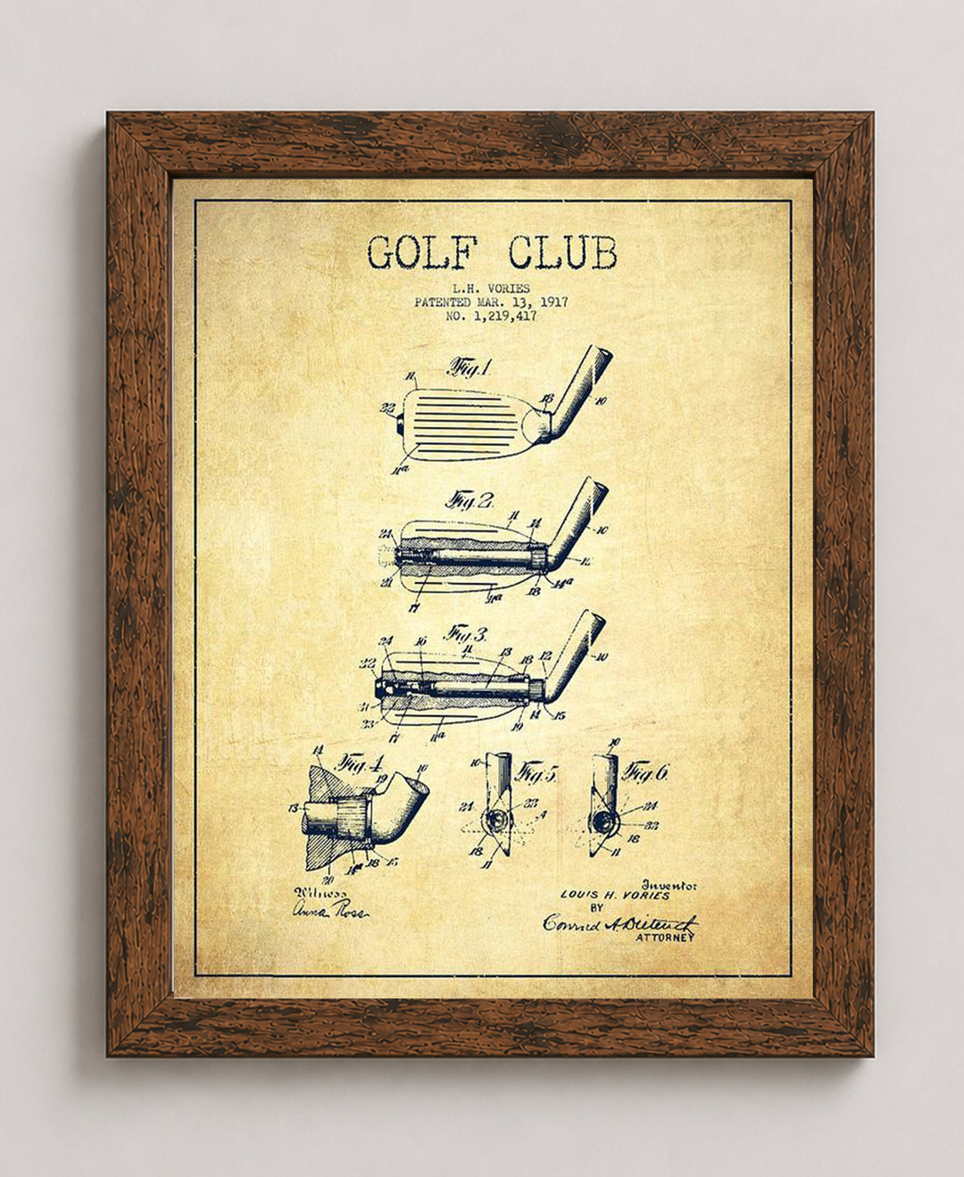 Golf Patent Blueprint Wall Art Set of 4 Inspirational Wall Art