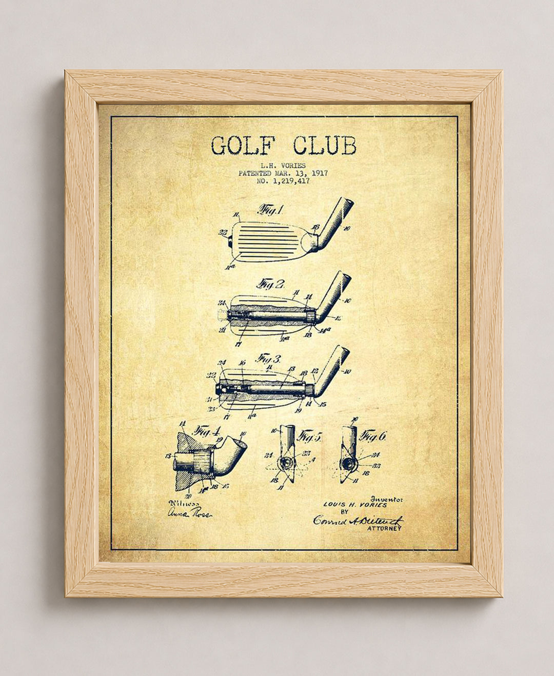 Golf Patent Blueprint Wall Art Set of 4 Inspirational Wall Art